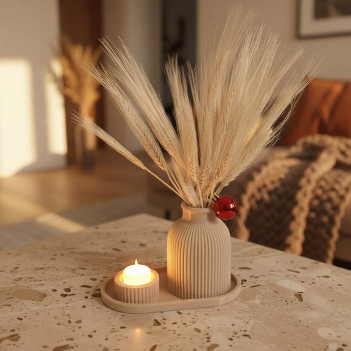 Vaso Decorativo Minimalista com Porta-Vela